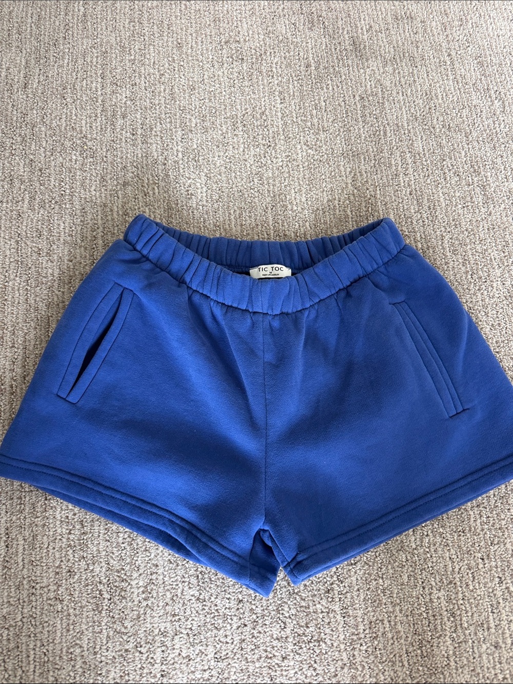 Tic Toc Blue Women's sweat Elastic-Waist Shorts - medium